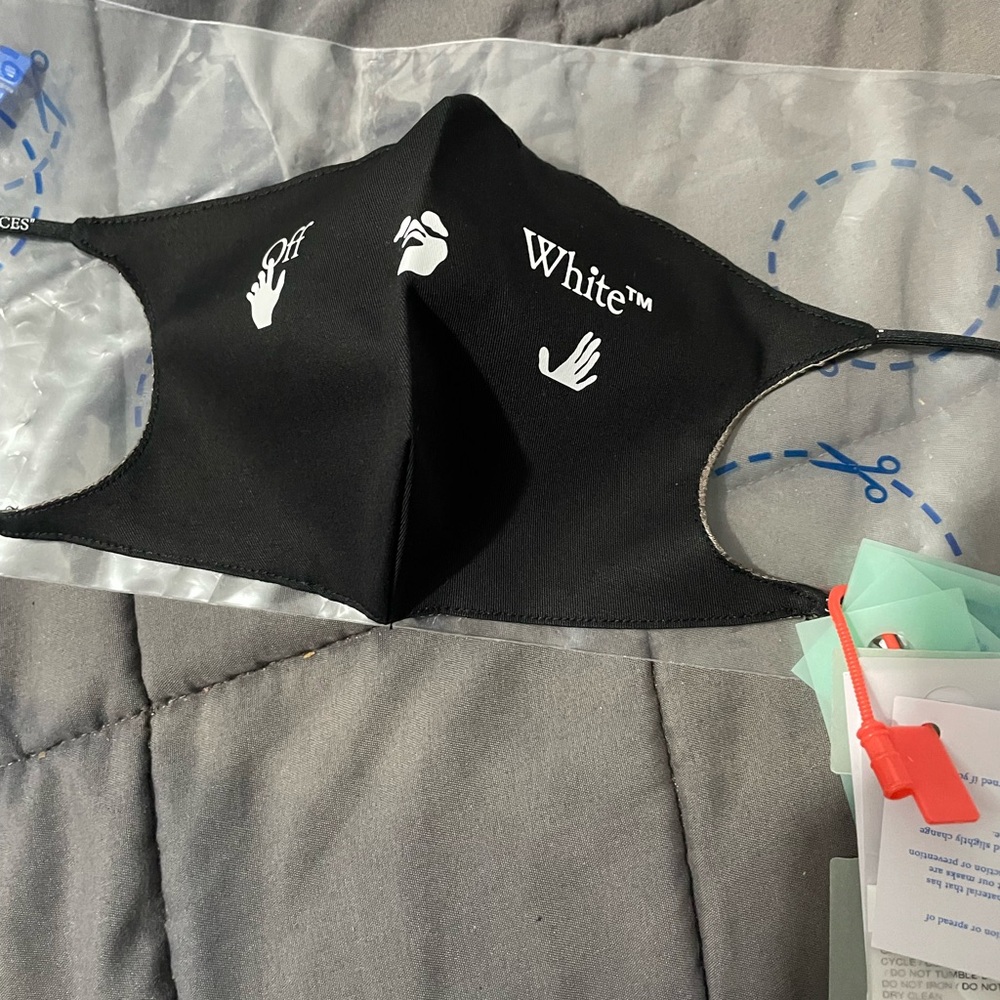 Off-White Black mask Logo printed